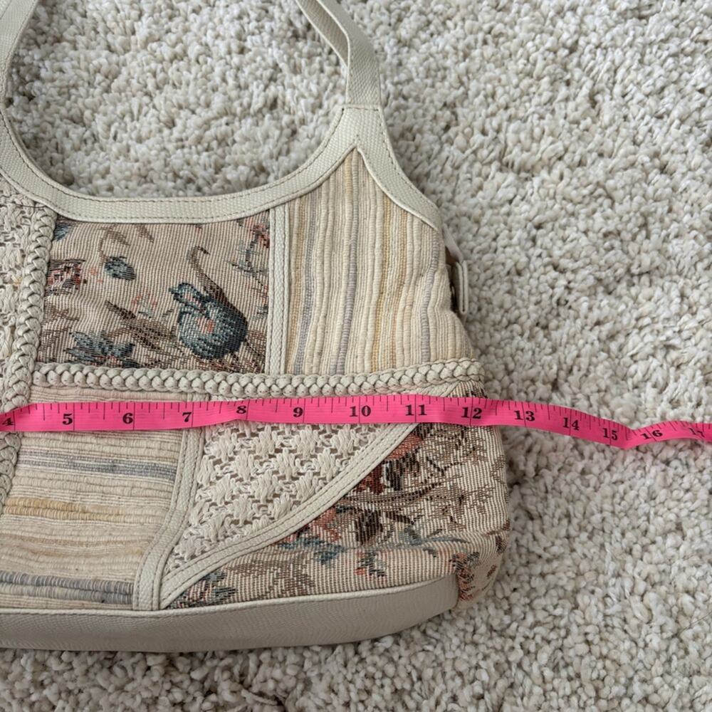 Vintage Quilted Embroidered Patchwork Shoulder Ba… - image 10